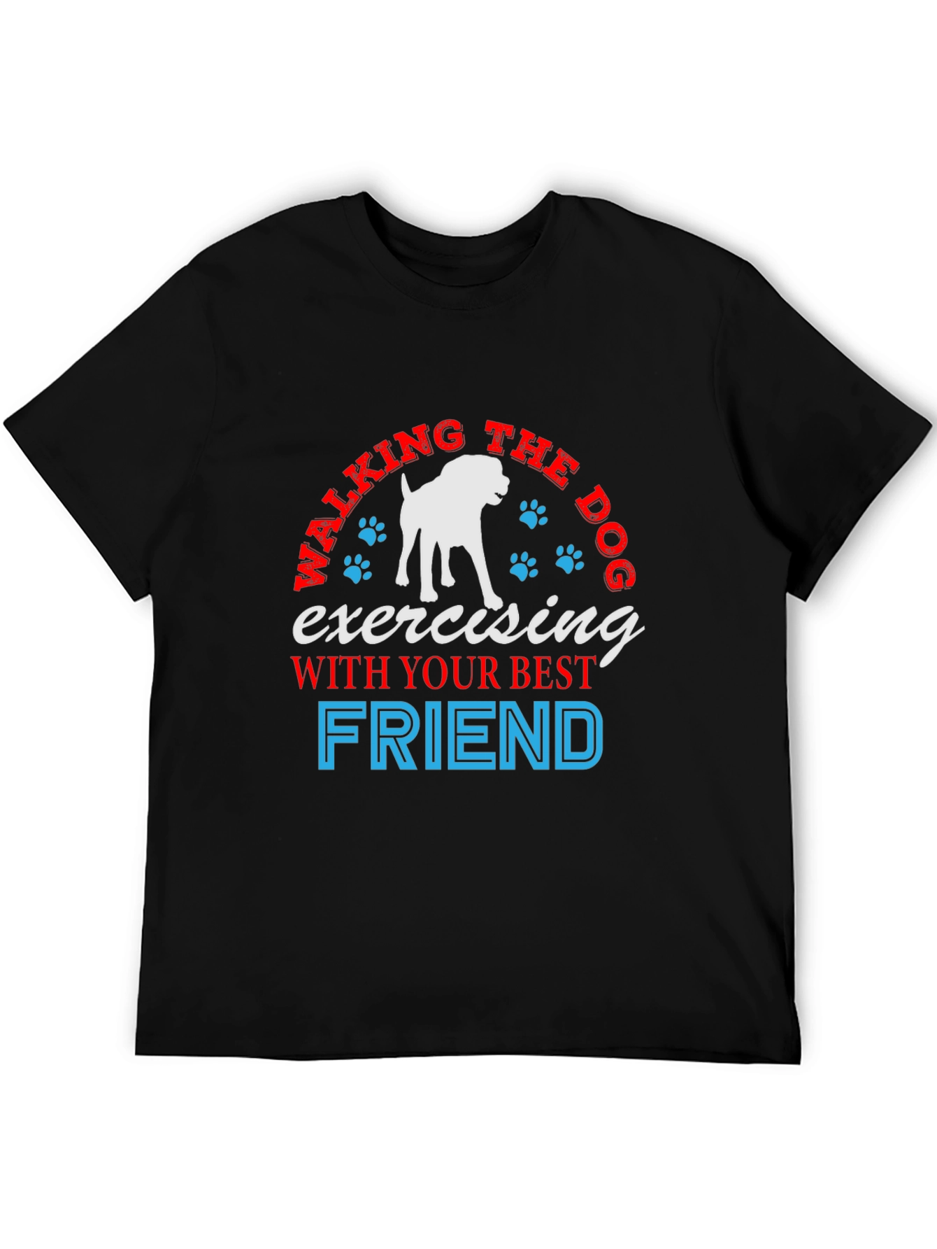Walking the Dog Graphic Tee - Best Friend Exercise Shirt