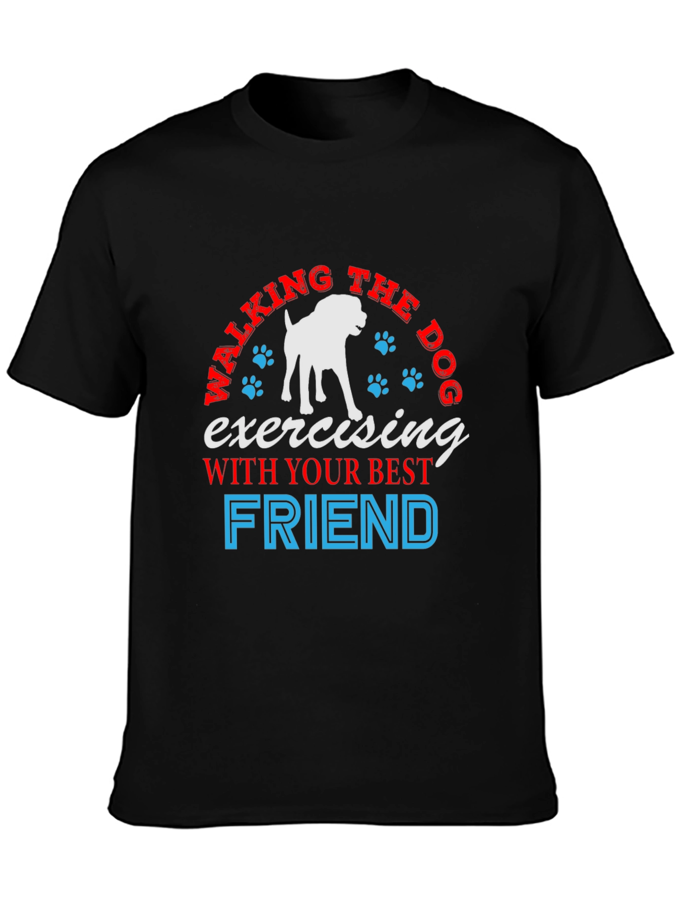 Walking the Dog Graphic Tee - Best Friend Exercise Shirt