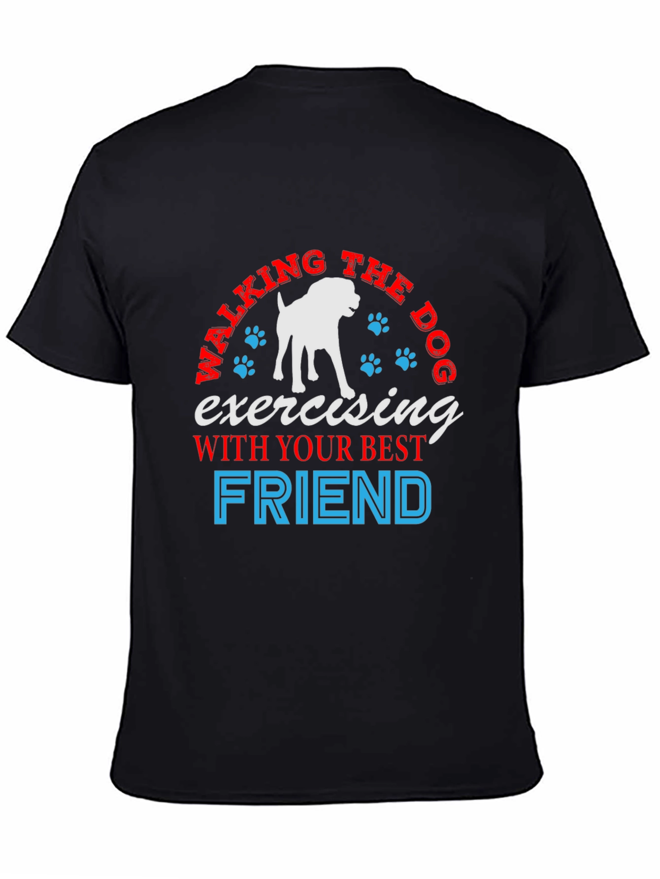 Walking the Dog Graphic Tee - Best Friend Exercise Shirt