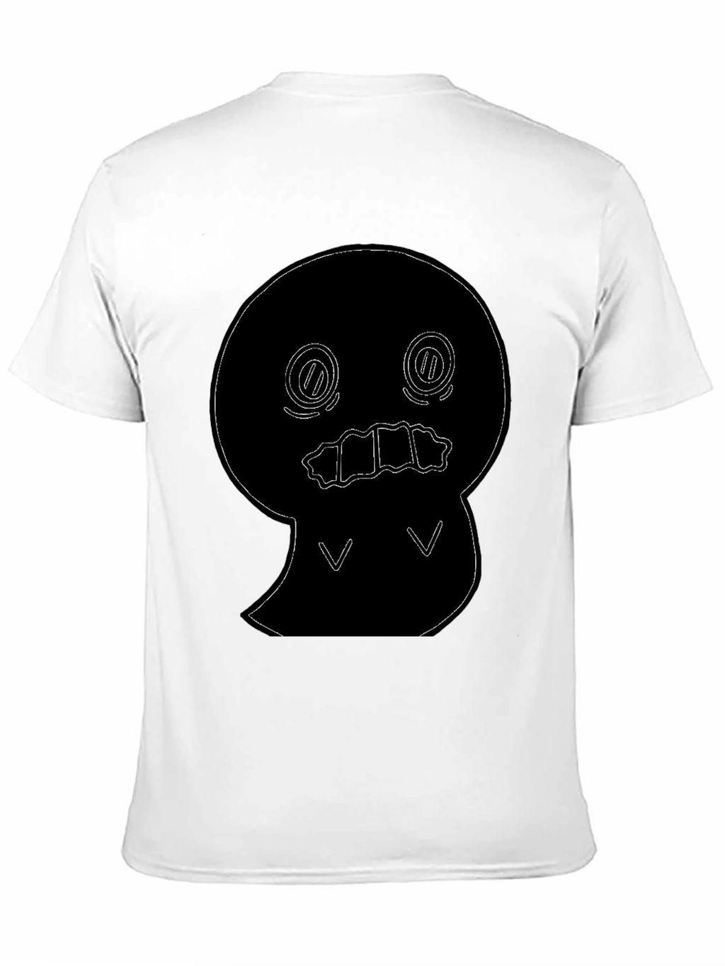 Black T-Shirt with Cute Ghost Outline Graphic