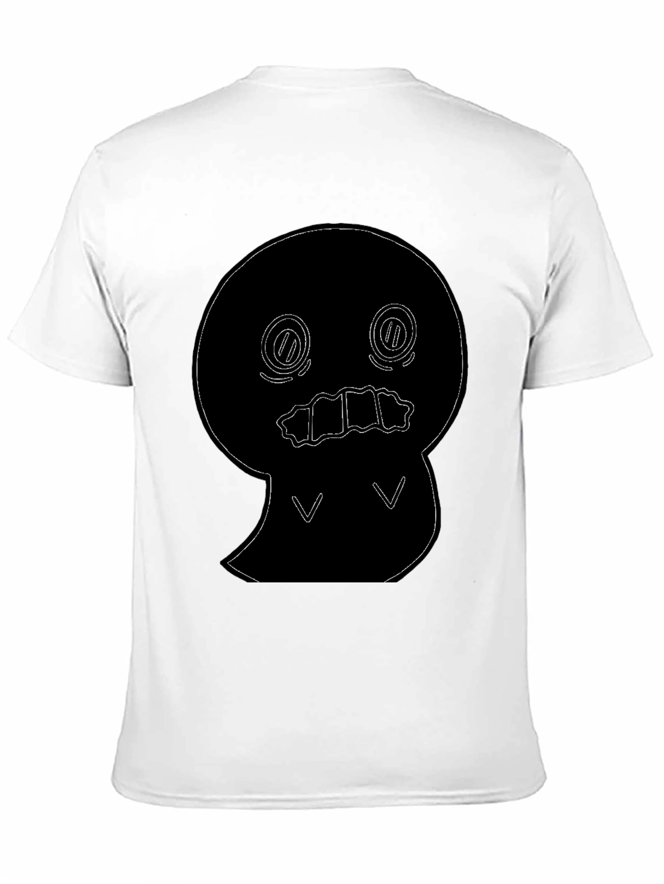 Black T-Shirt with Cute Ghost Outline Graphic