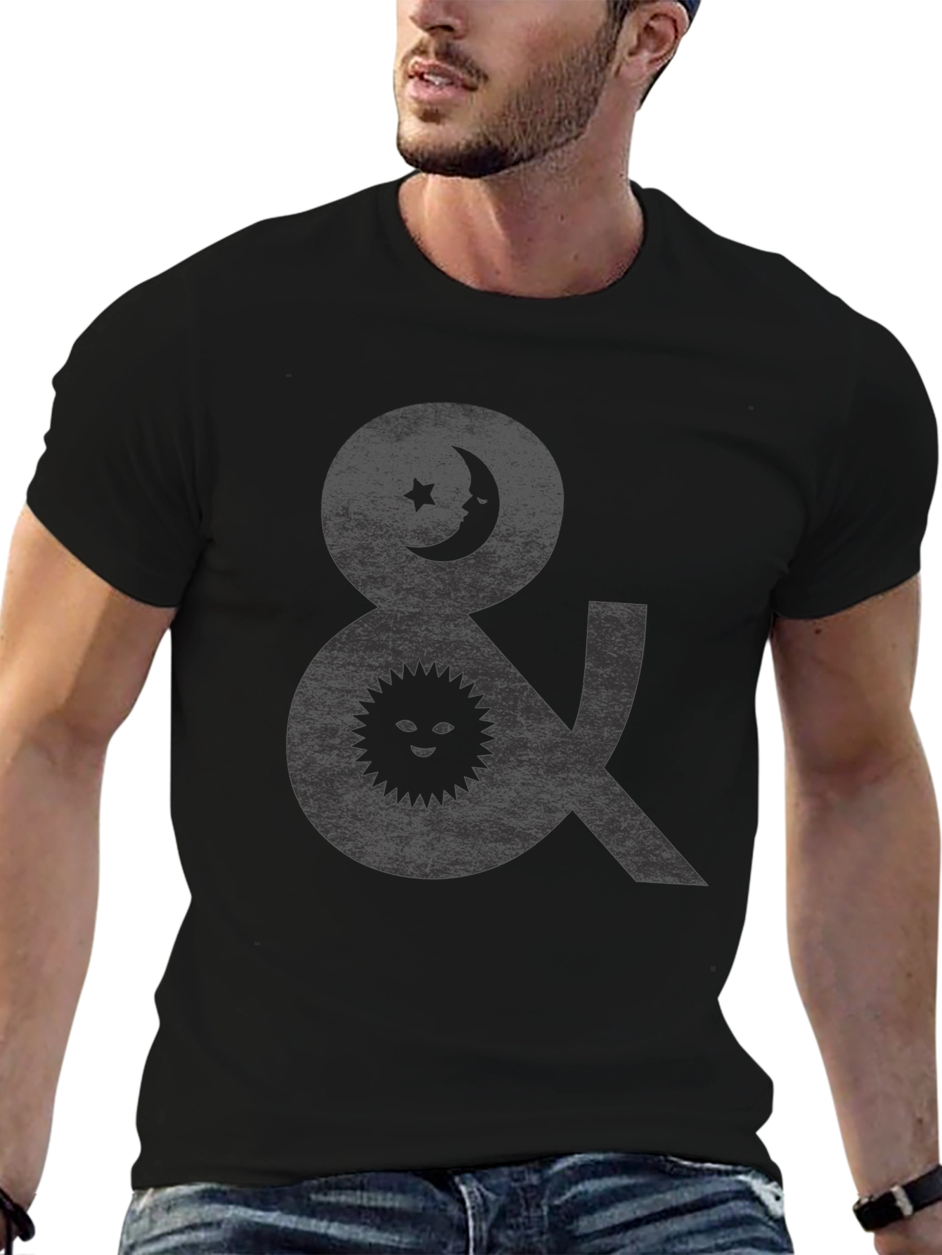 Celestial Symbol Graphic Tee - Black