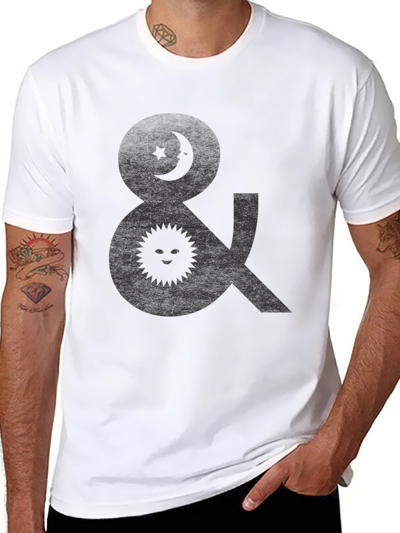 Celestial Symbol Graphic Tee - Black