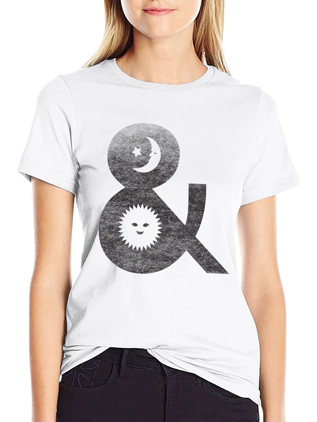 Celestial Symbol Graphic Tee - Black
