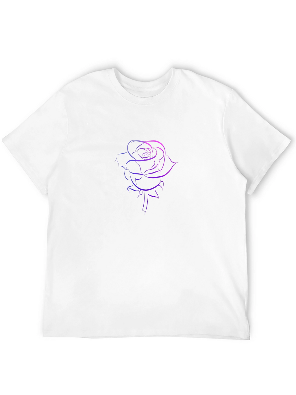 Rose Outline Graphic Tee - Stylish Black T-Shirt
