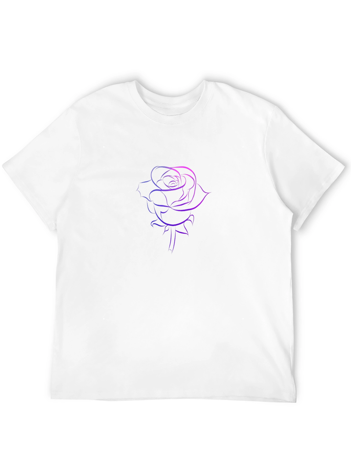 Rose Outline Graphic Tee - Stylish Black T-Shirt