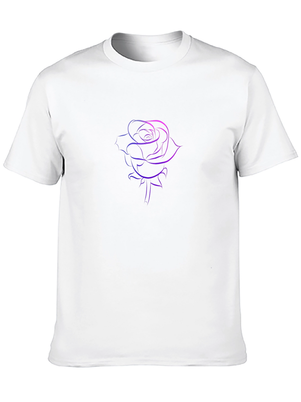 Rose Outline Graphic Tee - Stylish Black T-Shirt