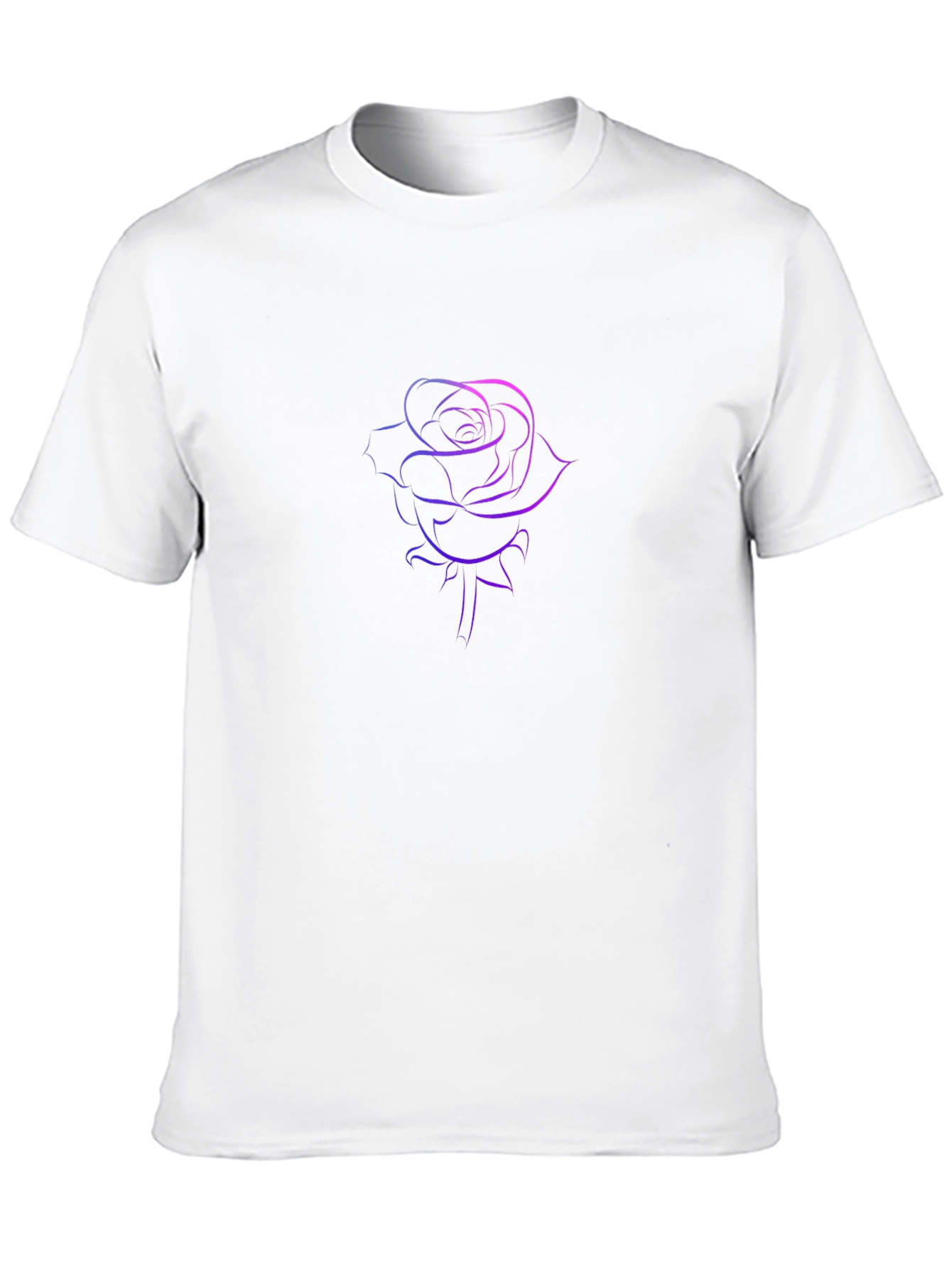 Rose Outline Graphic Tee - Stylish Black T-Shirt