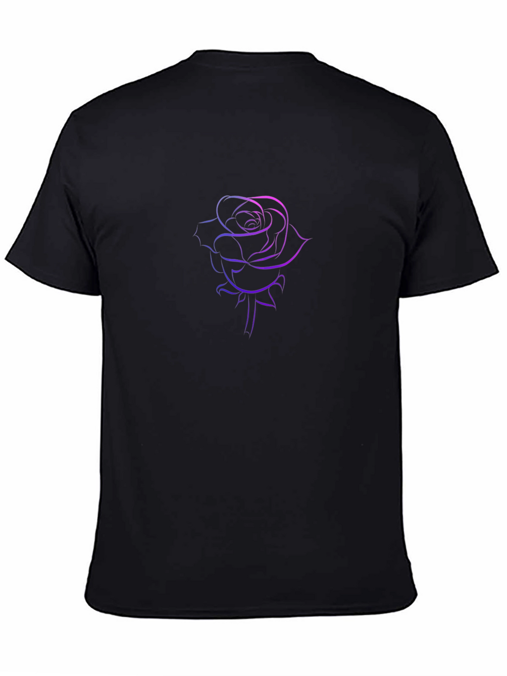 Rose Outline Graphic Tee - Stylish Black T-Shirt
