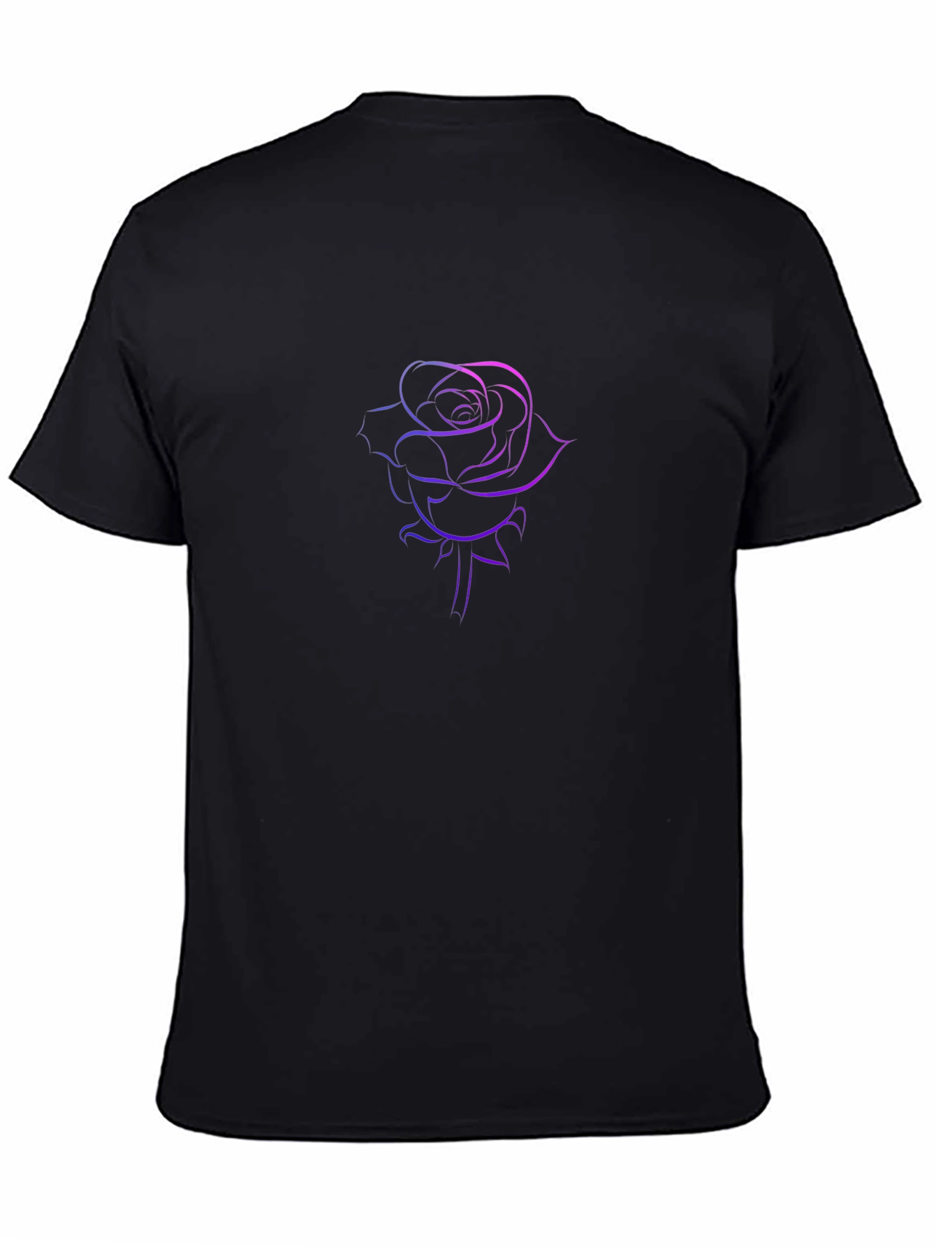 Rose Outline Graphic Tee - Stylish Black T-Shirt