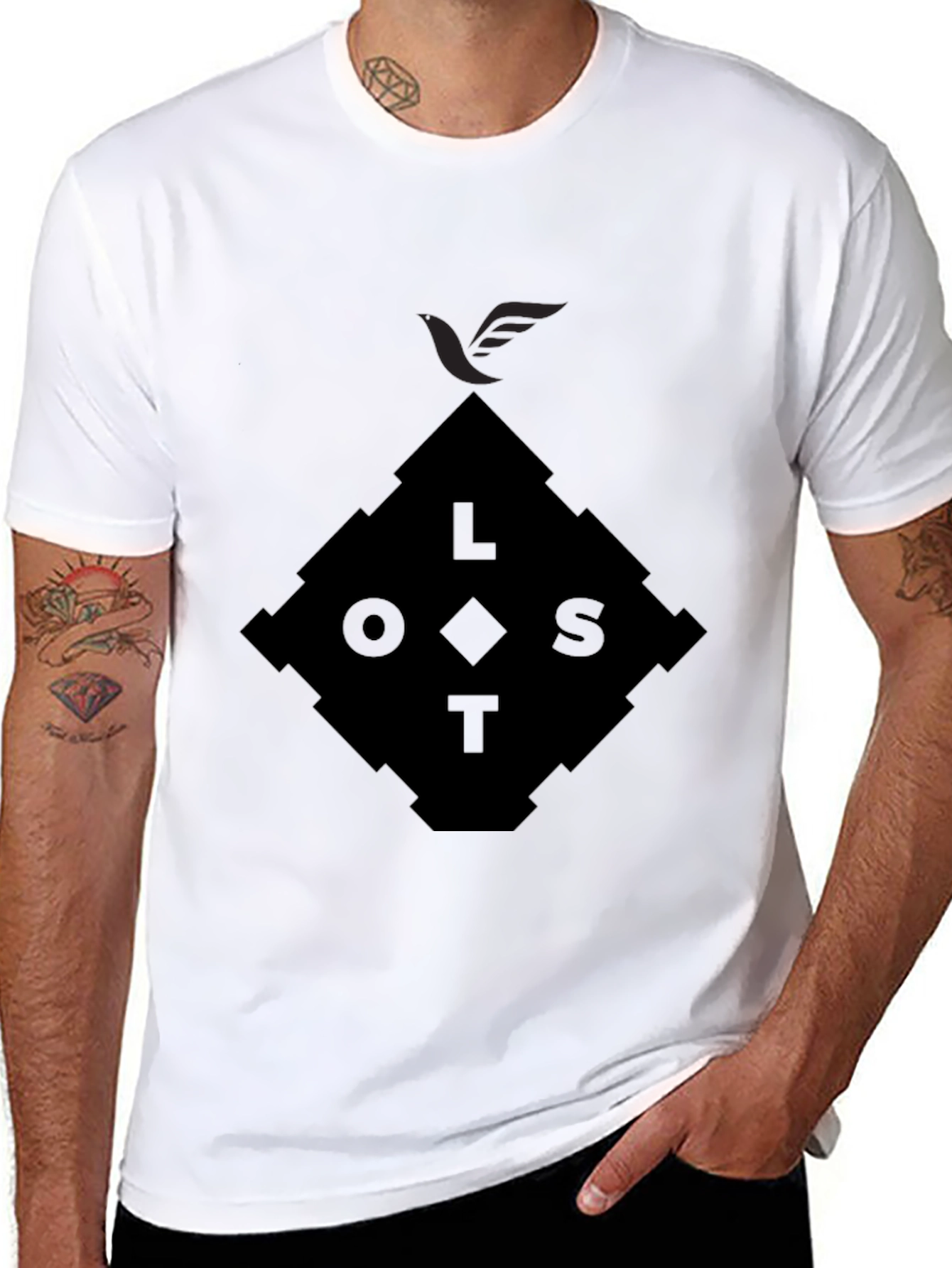 Lost Diamond Graphic Black T-Shirt