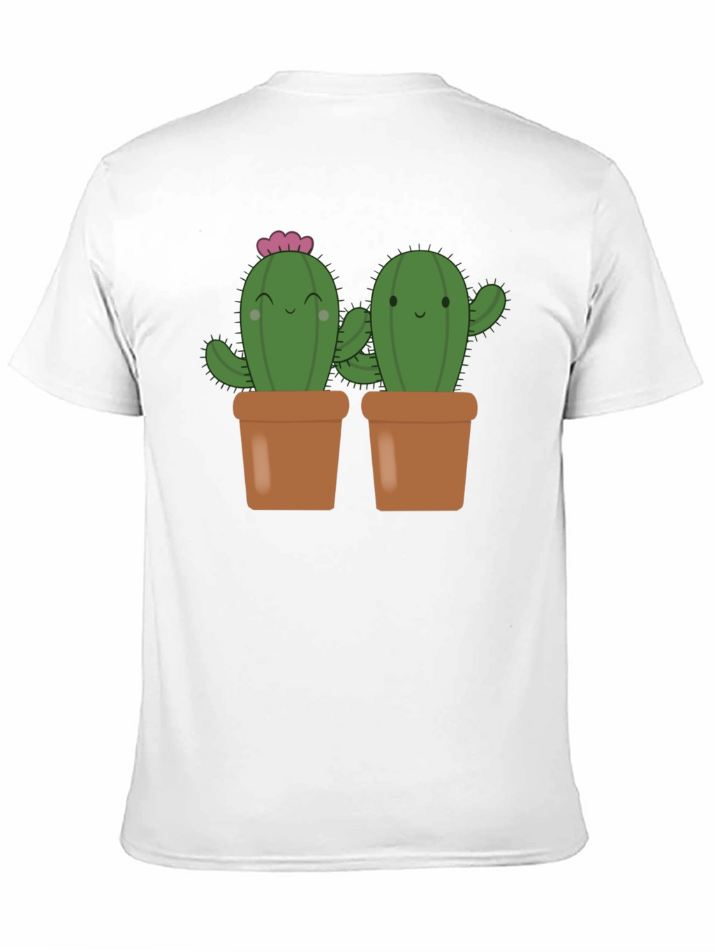 Cute Cactus in Pots Black T-Shirt