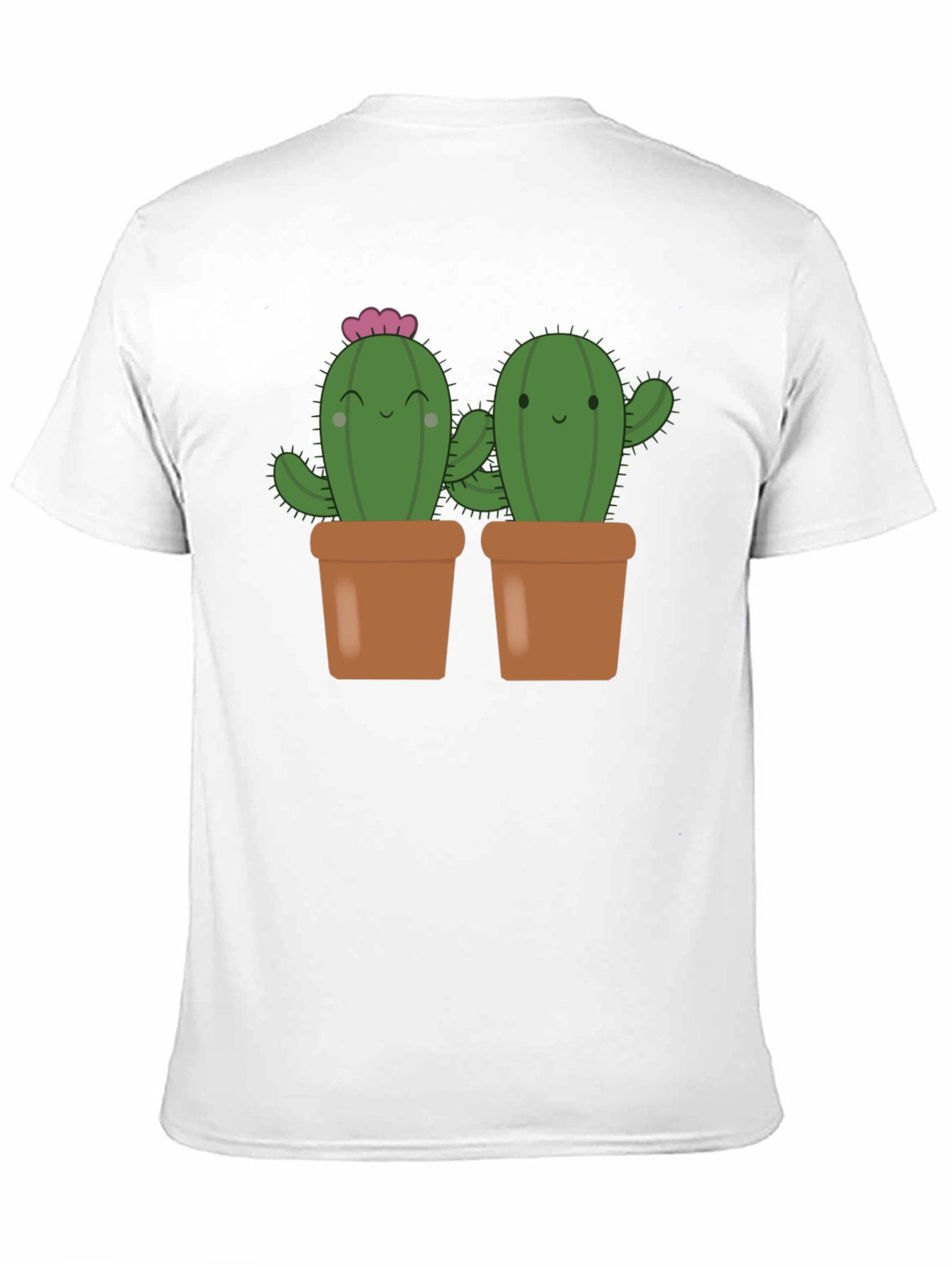 Cute Cactus in Pots Black T-Shirt