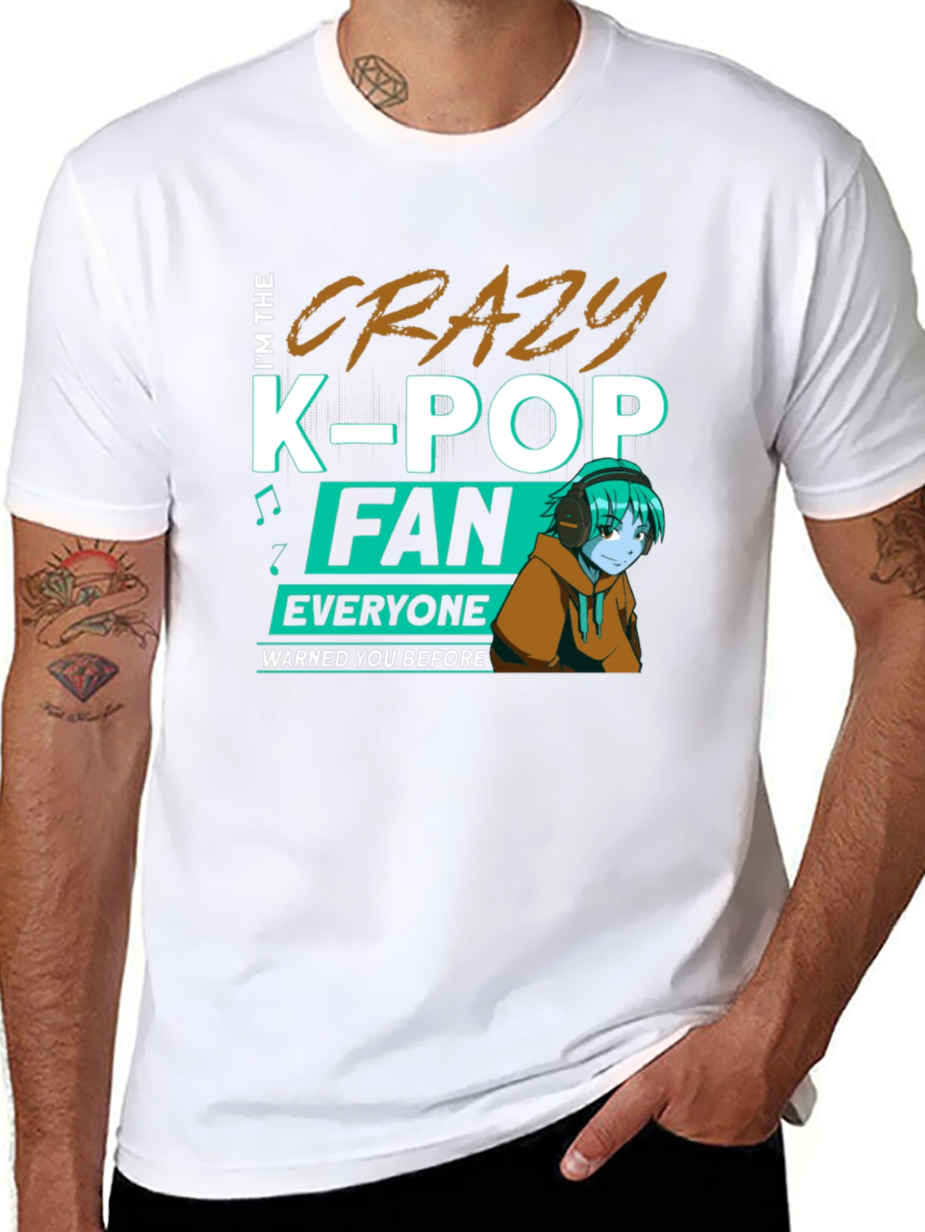Crazy K-Pop Fan Black T-Shirt