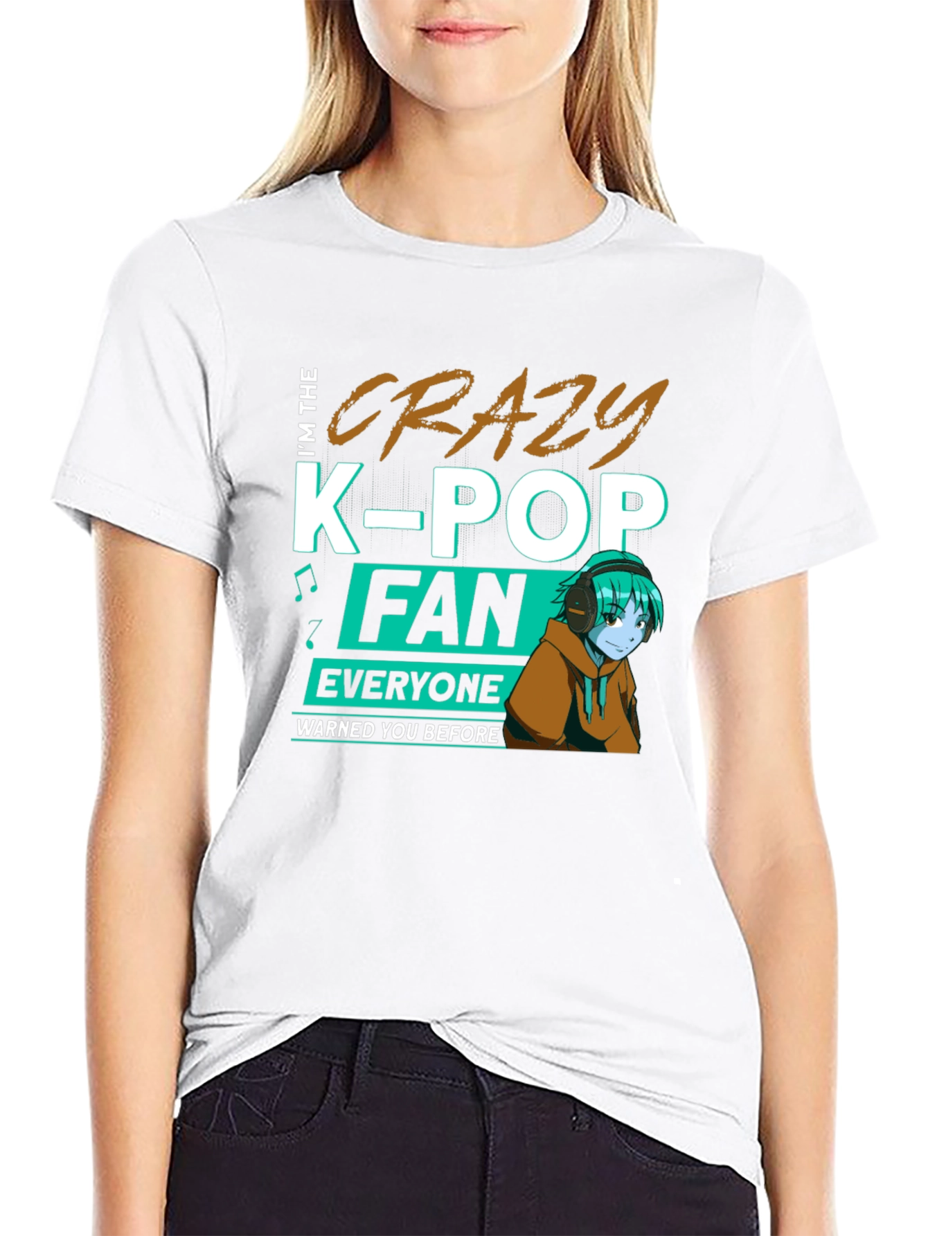 Crazy K-Pop Fan Black T-Shirt