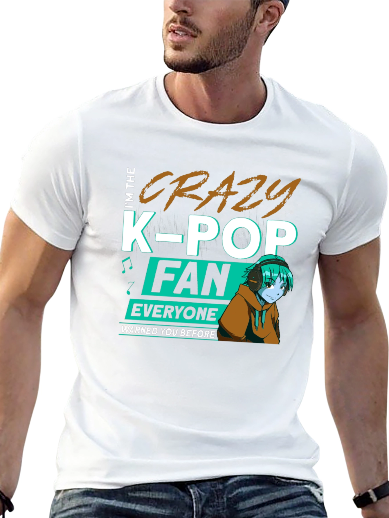 Crazy K-Pop Fan Black T-Shirt