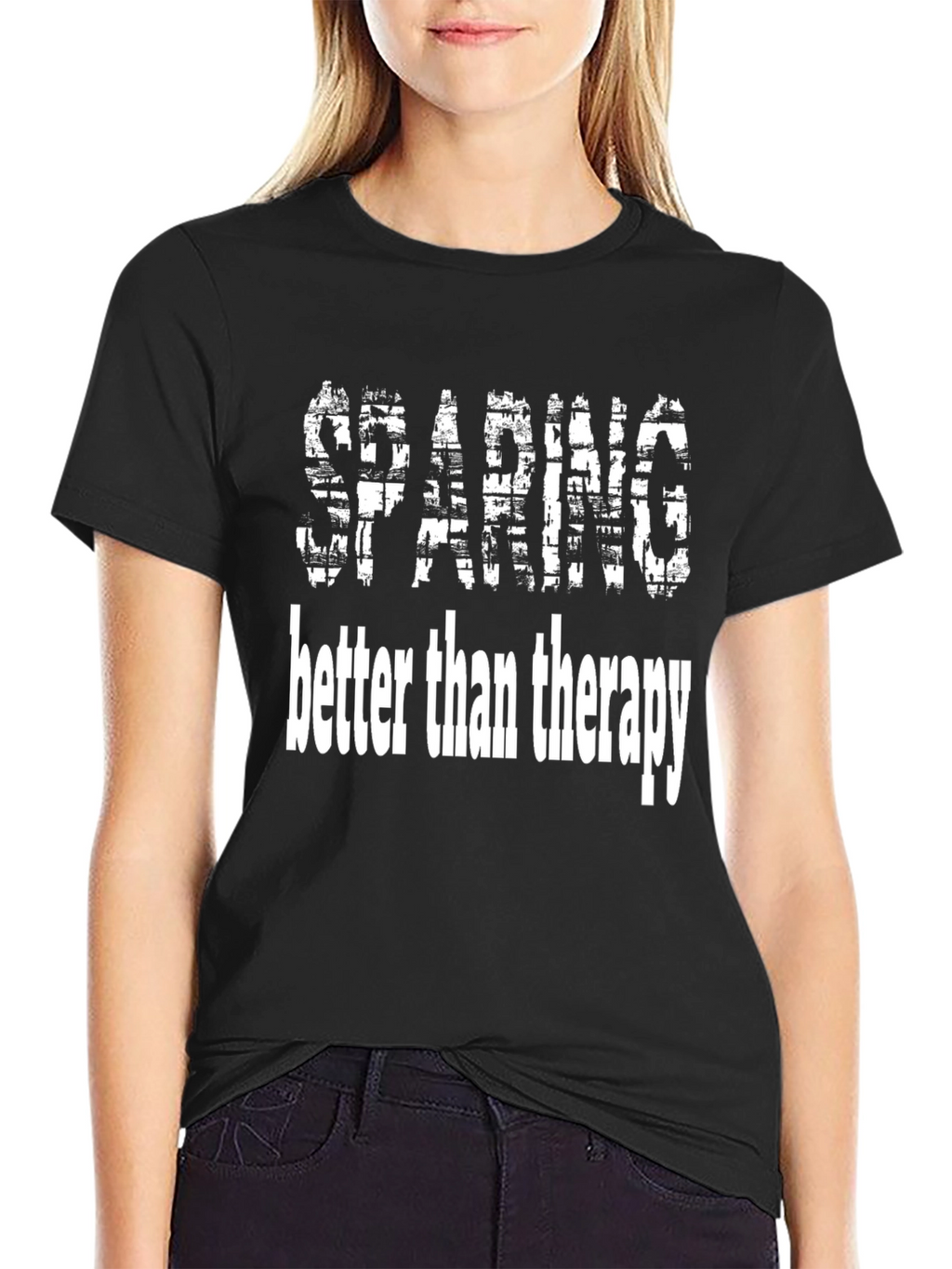 Sparring Better Than Therapy Black T-Shirt