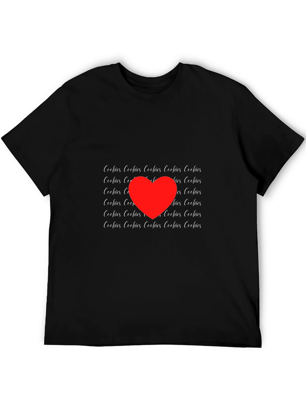 Cookies Love T-Shirt - Black Crew Neck Tee