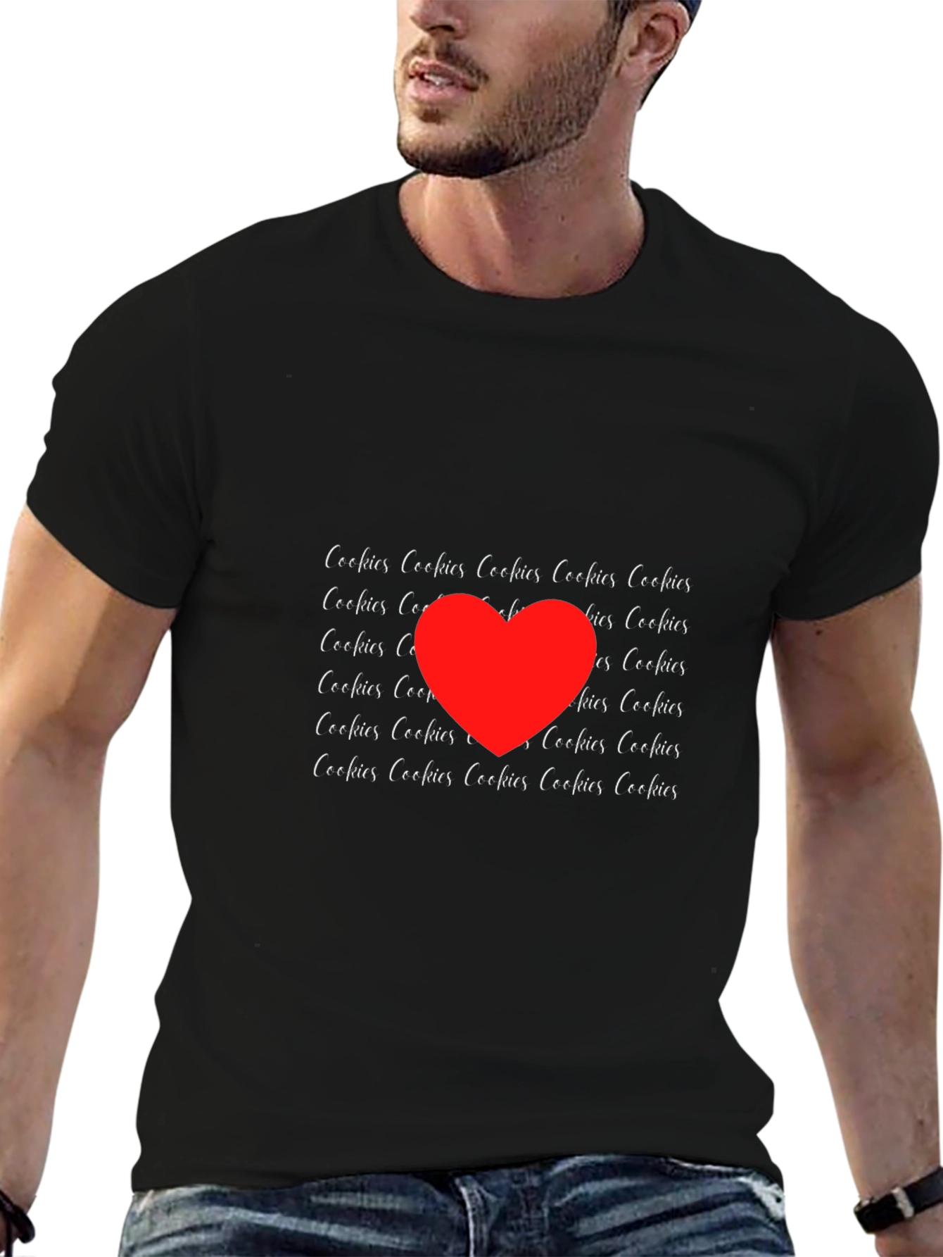 Cookies Love T-Shirt - Black Crew Neck Tee