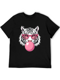 Cool Tiger Graphic Tee - Pink Bubblegum & Shades