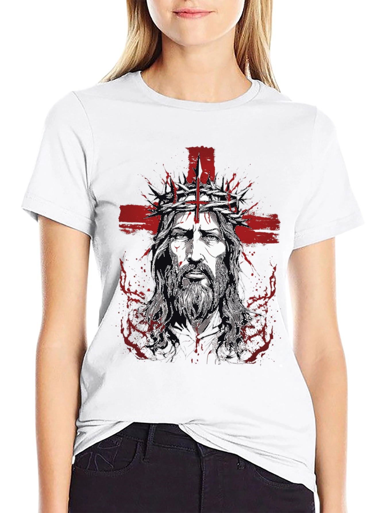 Mens Jesus Graphic Print T-Shirt