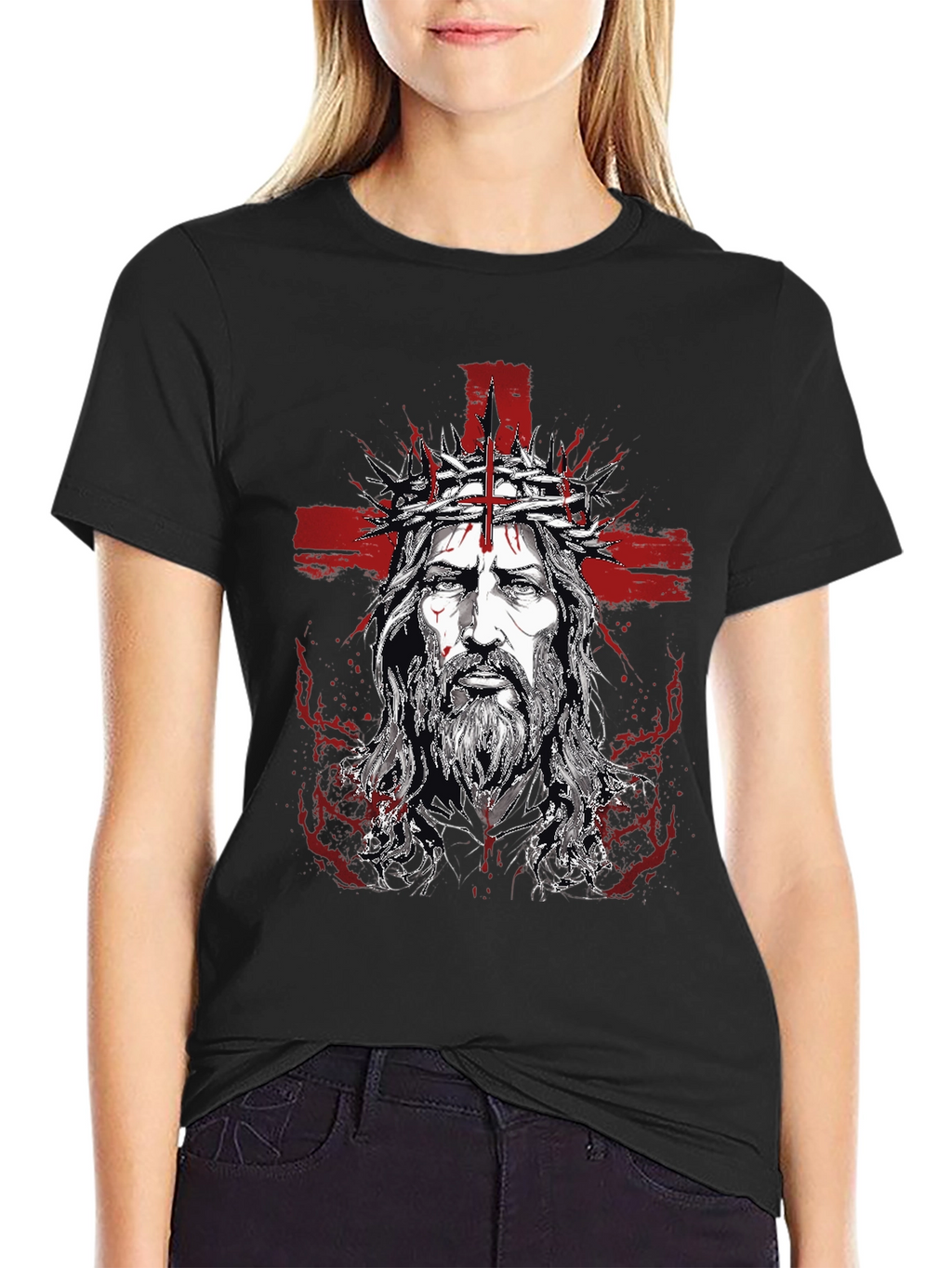 Mens Jesus Graphic Print T-Shirt