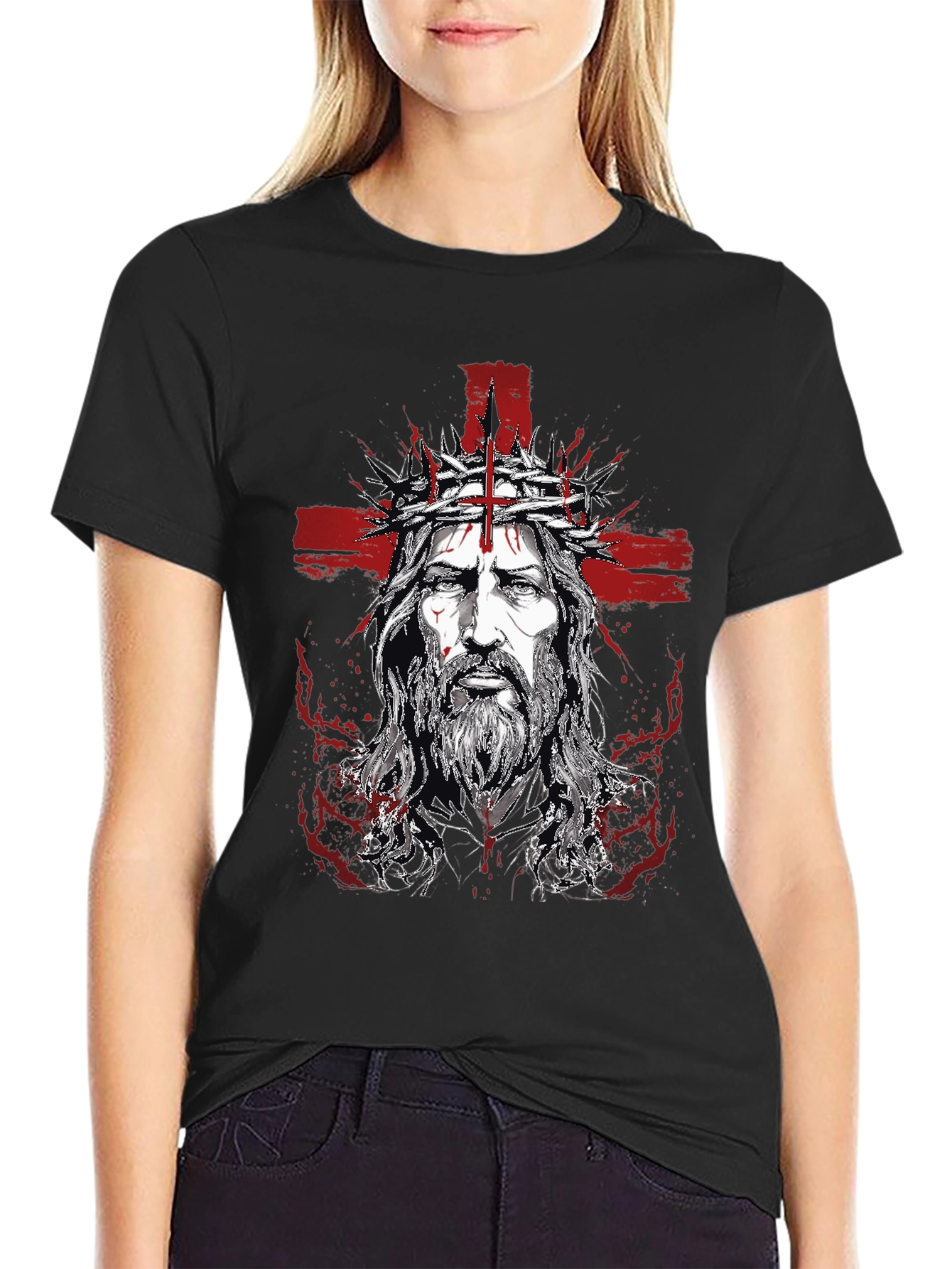 Mens Jesus Graphic Print T-Shirt