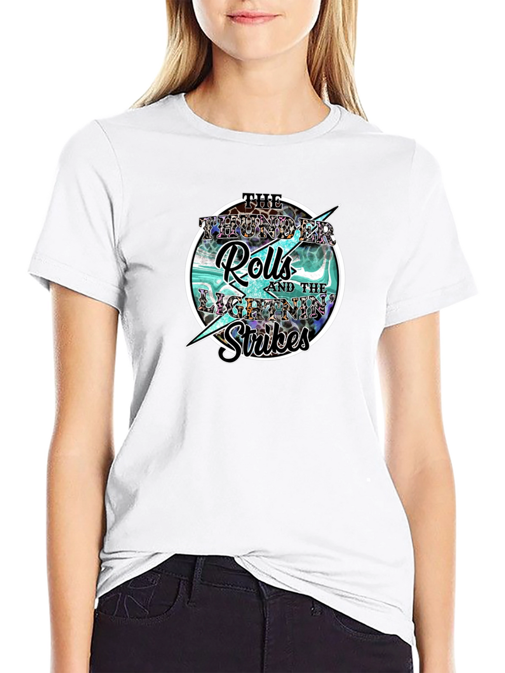 Thunder Rolls Lightning Strikes Graphic Tee