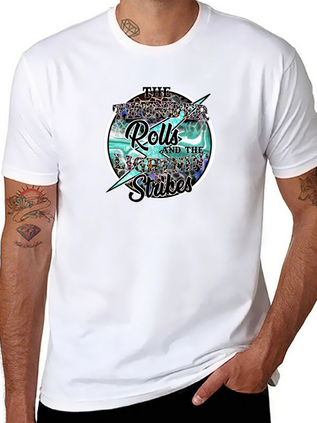 Thunder Rolls Lightning Strikes Graphic Tee