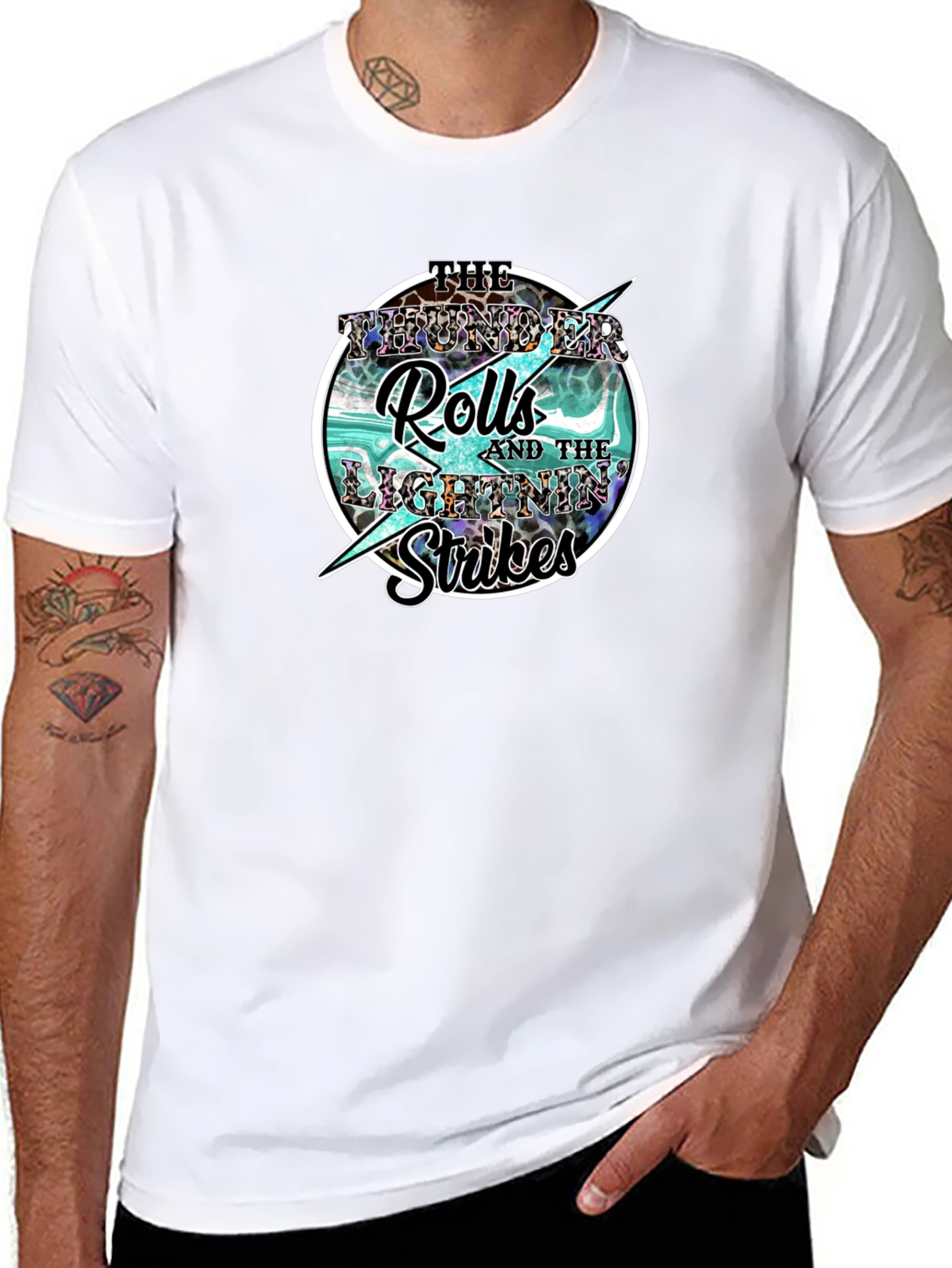 Thunder Rolls Lightning Strikes Graphic Tee