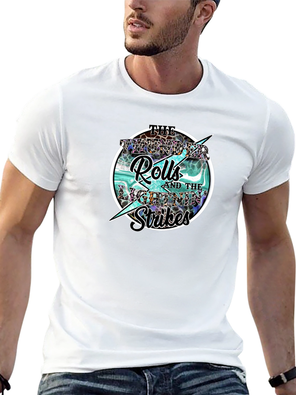 Thunder Rolls Lightning Strikes Graphic Tee