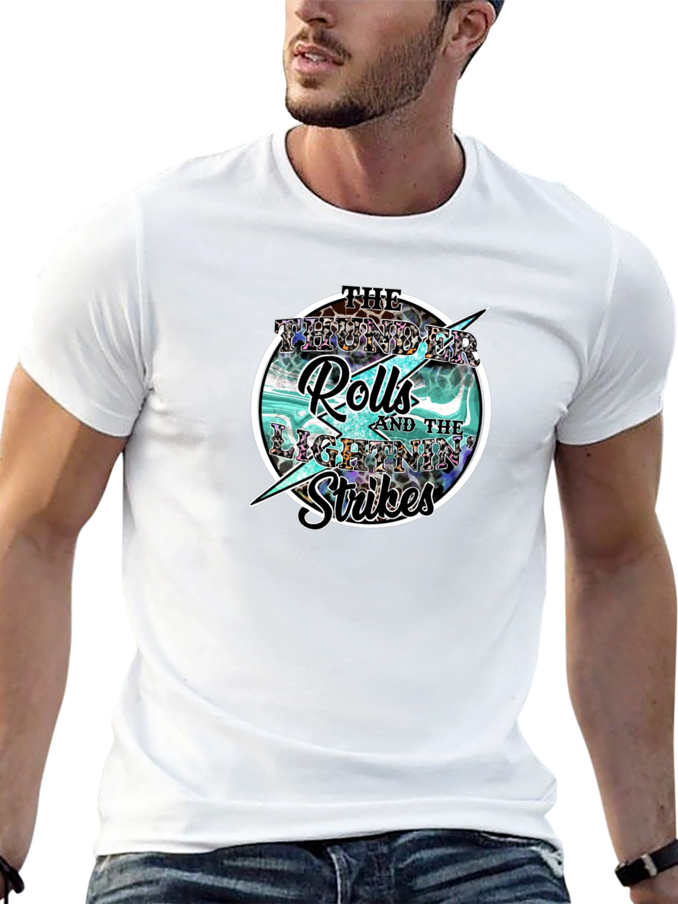 Thunder Rolls Lightning Strikes Graphic Tee