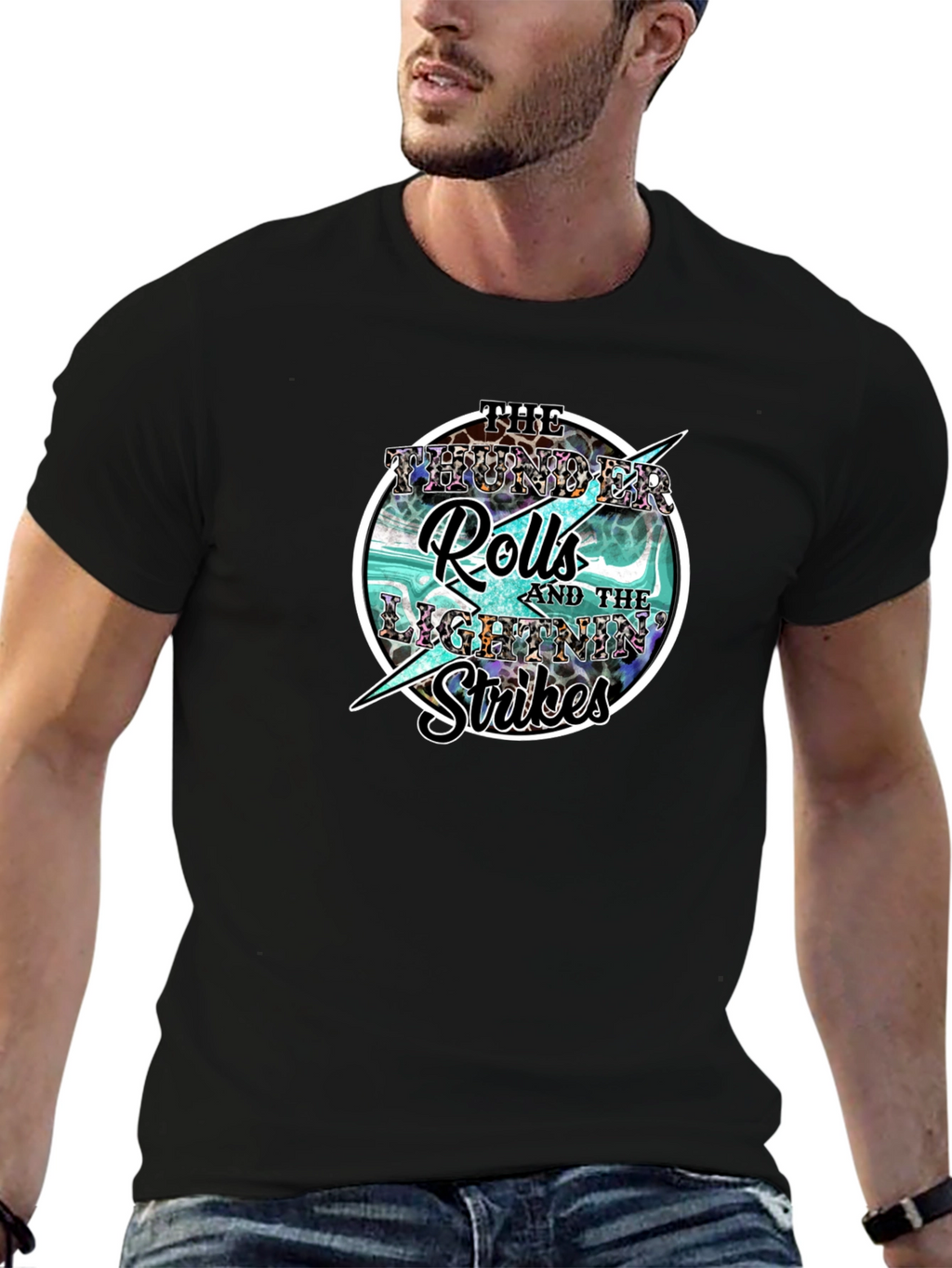 Thunder Rolls Lightning Strikes Graphic Tee