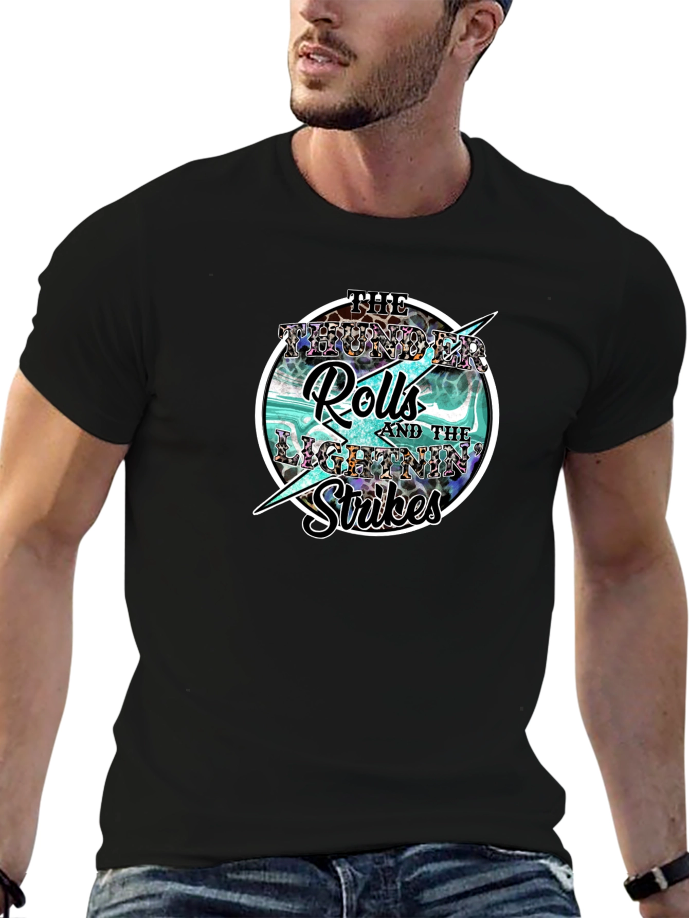 Thunder Rolls Lightning Strikes Graphic Tee
