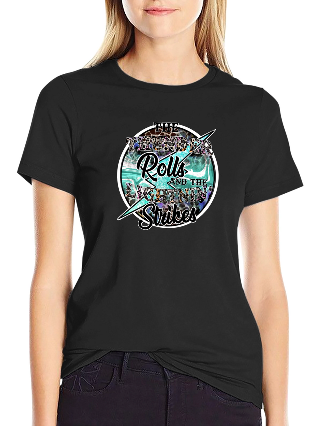 Thunder Rolls Lightning Strikes Graphic Tee