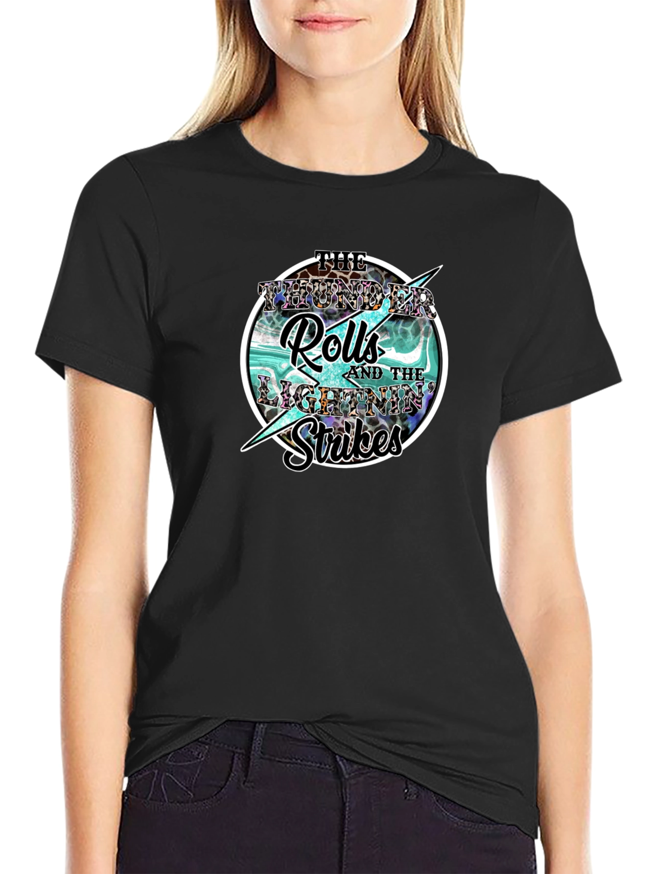 Thunder Rolls Lightning Strikes Graphic Tee