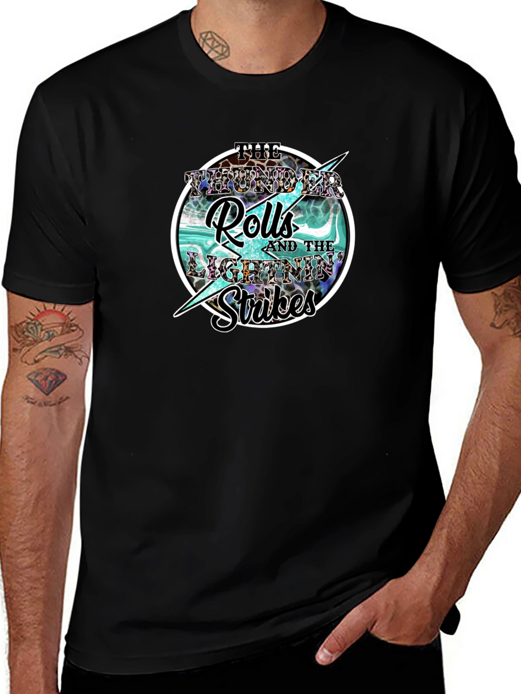 Thunder Rolls Lightning Strikes Graphic Tee