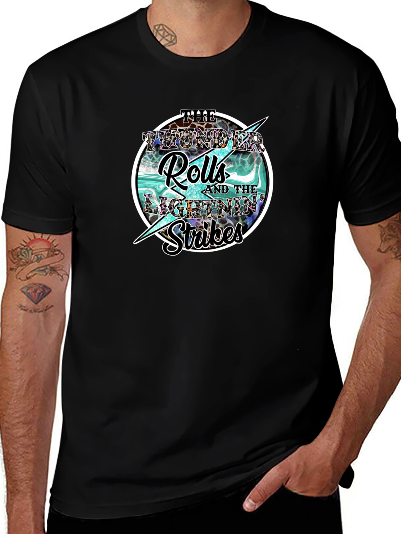 Thunder Rolls Lightning Strikes Graphic Tee