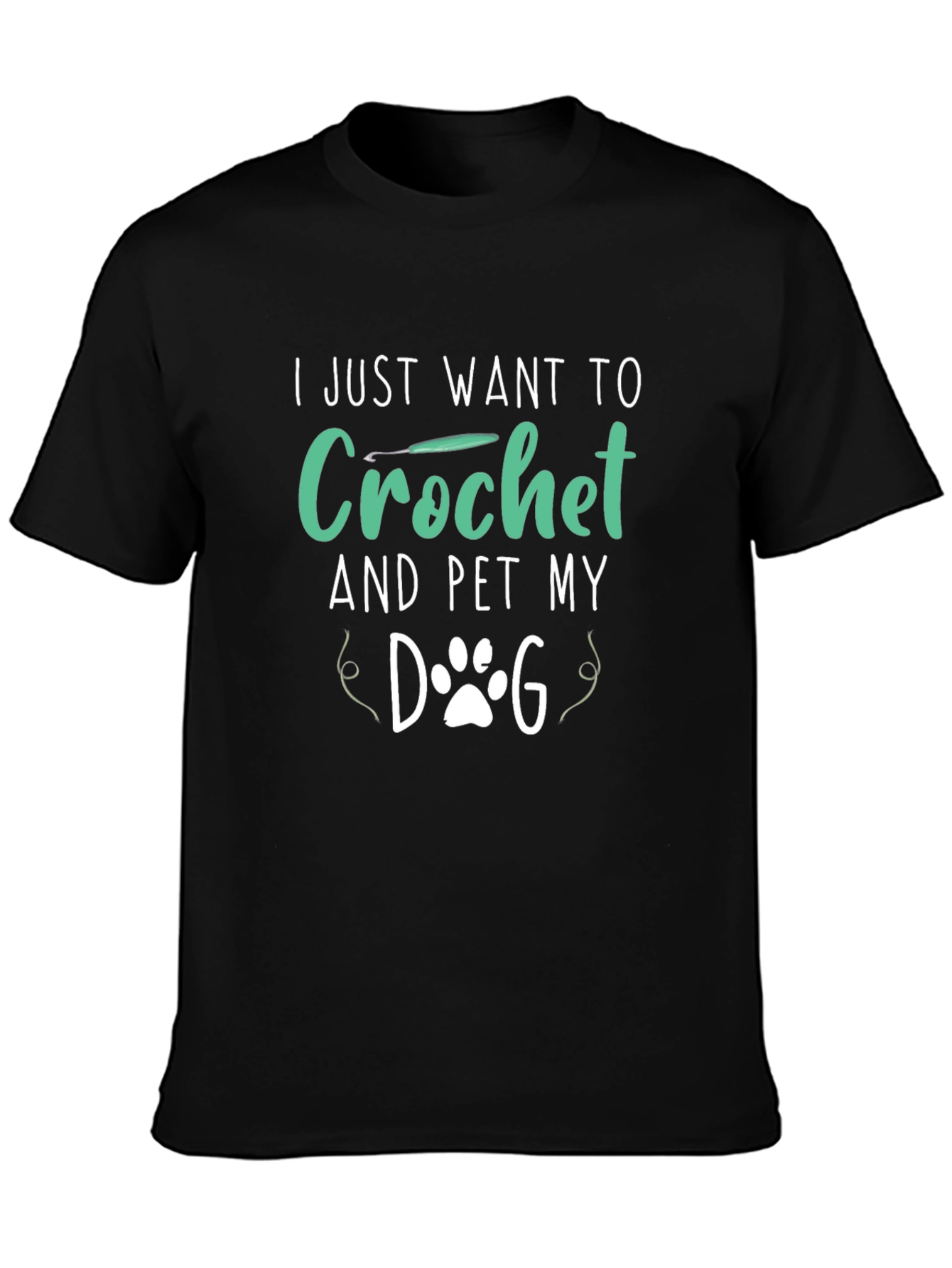Crochet & Pet My Dog Black T-Shirt