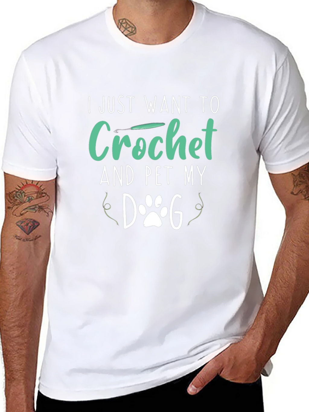 Crochet & Pet My Dog Black T-Shirt