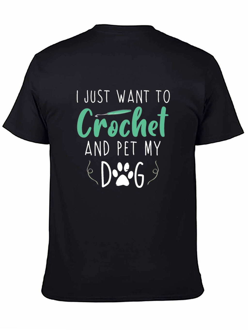Crochet & Pet My Dog Black T-Shirt