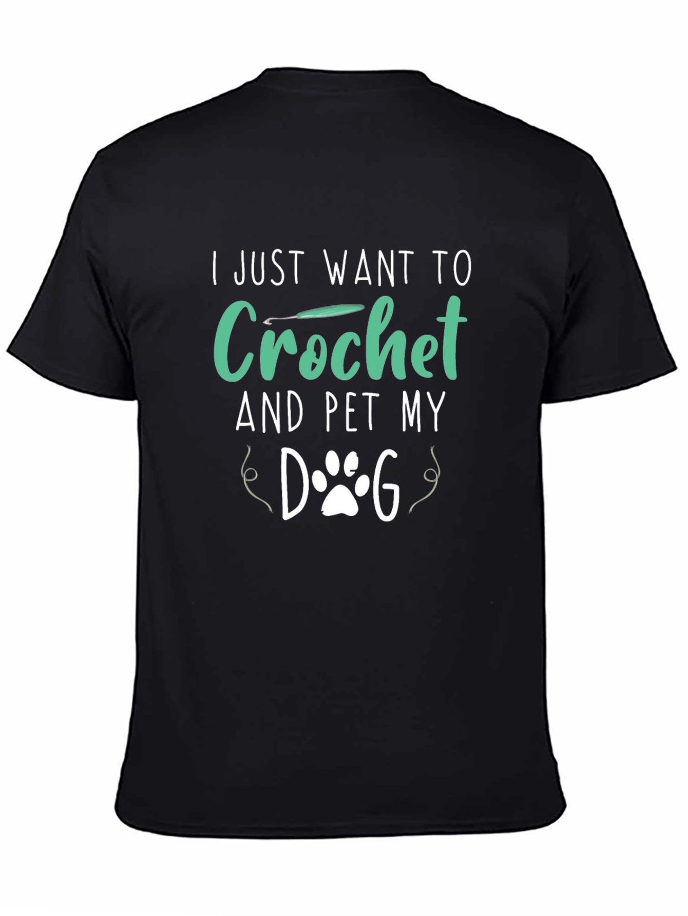 Crochet & Pet My Dog Black T-Shirt