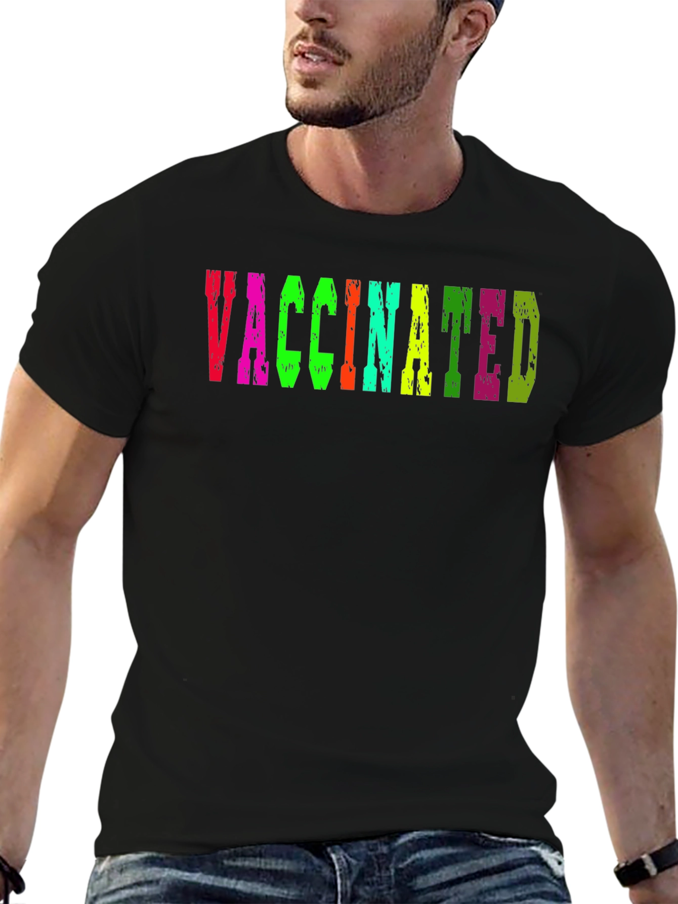 Vaccinated T-Shirt Colorful Graphic Tee