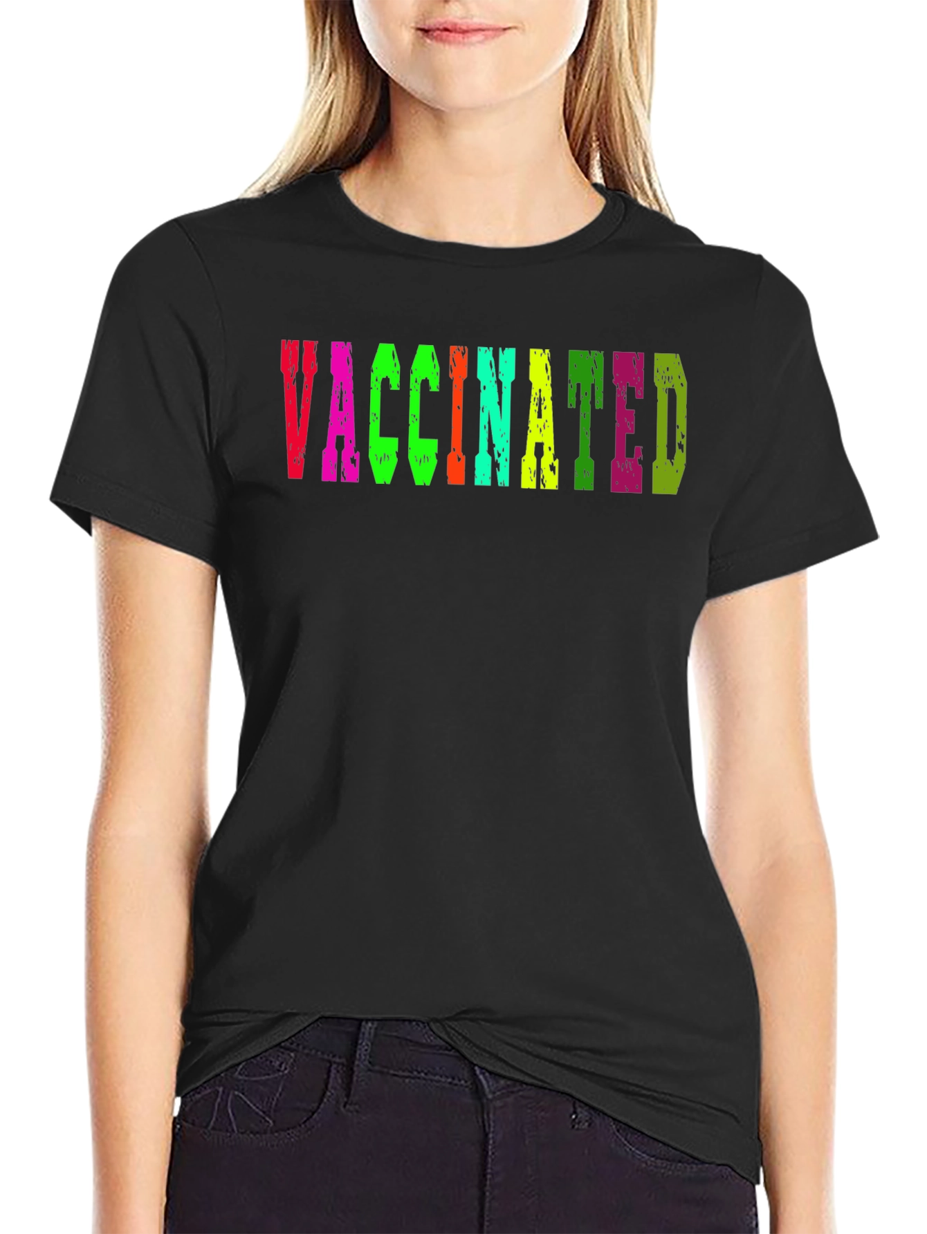 Vaccinated T-Shirt Colorful Graphic Tee