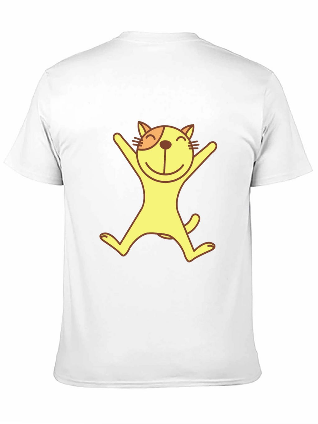 Happy Cat Graphic Tee - Black Cotton T-Shirt