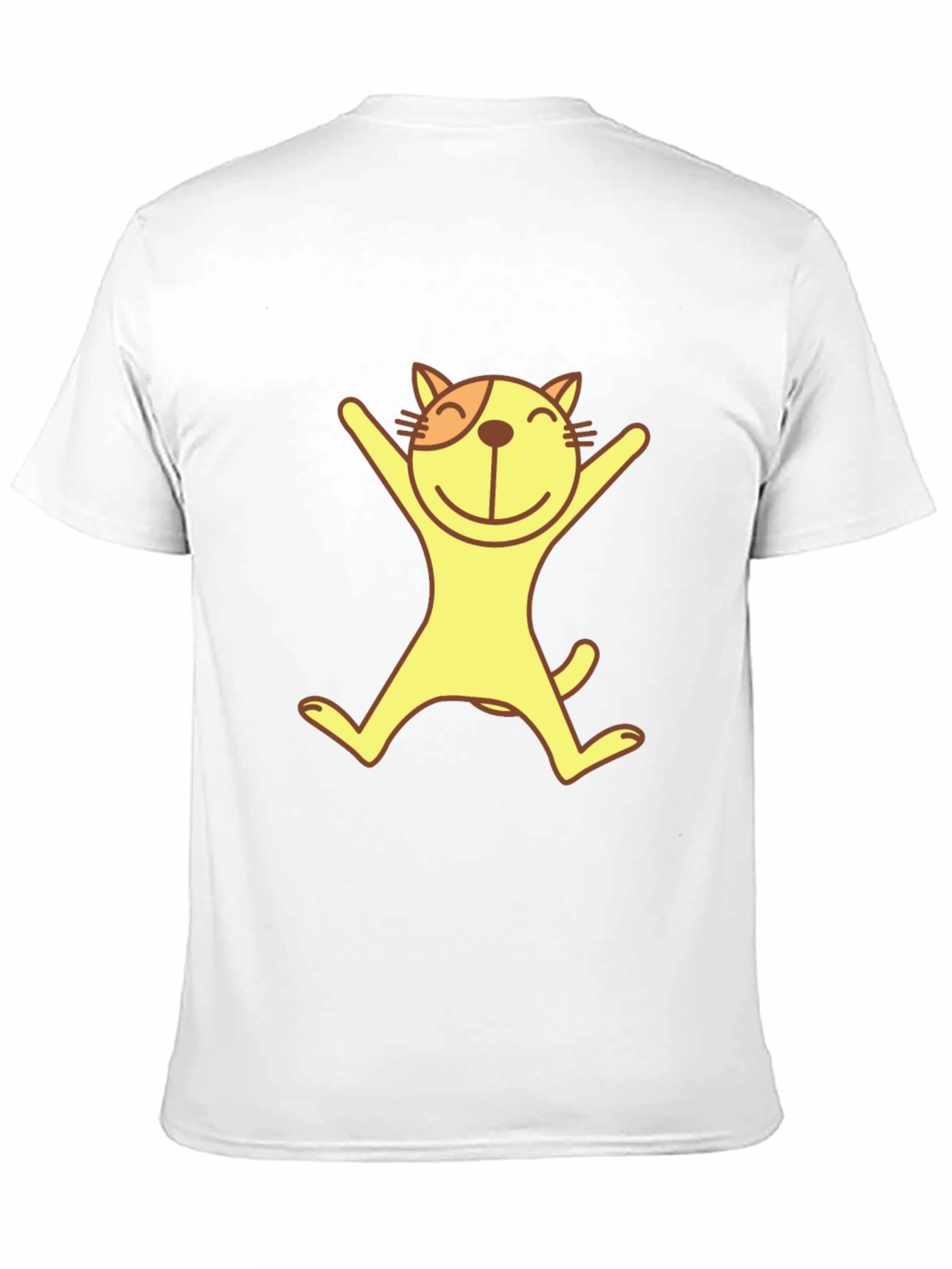 Happy Cat Graphic Tee - Black Cotton T-Shirt