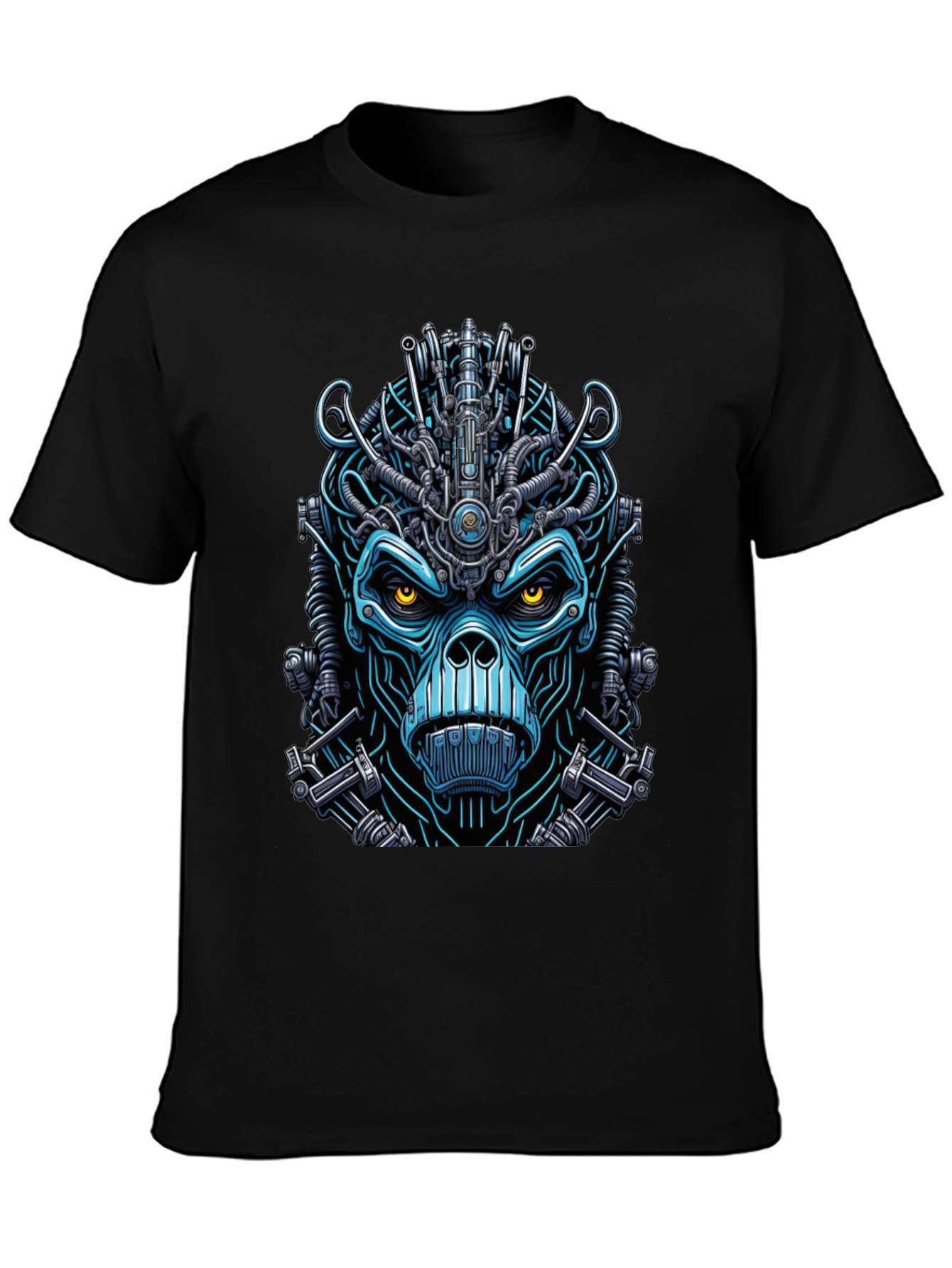 Cyborg Monkey Graphic Tee - Unique Sci-Fi Style