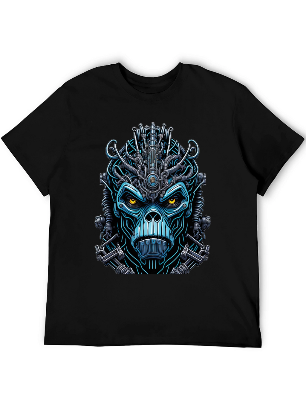 Cyborg Monkey Graphic Tee - Unique Sci-Fi Style