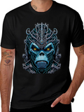 Cyborg Monkey Graphic Tee - Unique Sci-Fi Style