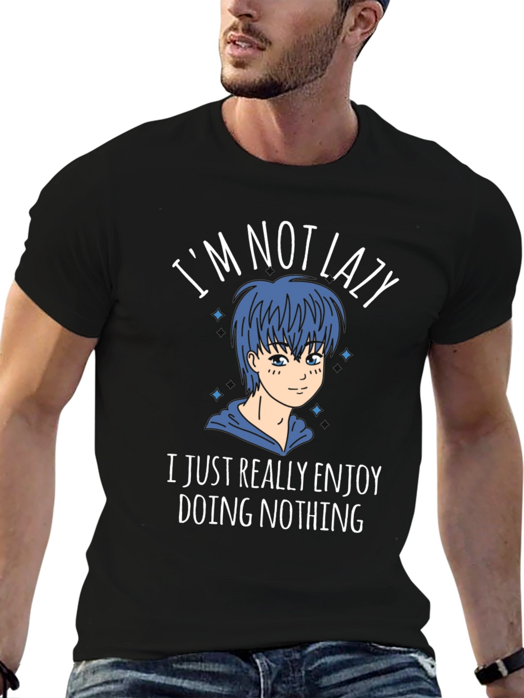 Im Not Lazy Graphic Tee - Anime Style